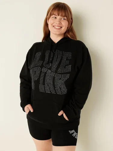 Vista 3 de Victoria's Secret Sudadera con capucha Campus de forro polar rosa
