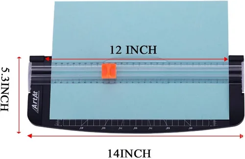 Vista 3 de ArtAt Cortador de papel de 12 pulgadas con hoja de seguridad retráctil, recortadora portátil A4 para cartulina, papel laminado, fotos, manualidades