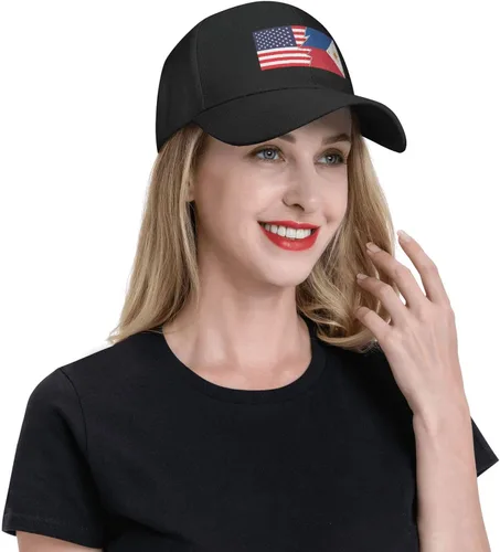Vista 6 de Flag of Negros Republic and America Baseball Cap for Men Women Hat Adjustable Solid Color Trucker Hats