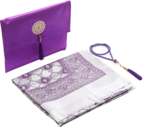 Vista 8 de Alfombra de oración musulmana y cuentas con bolsa portátil, regalos musulmanes para mujeres y hombres, Janamaz, Sajadah, juego de regalos del islam
