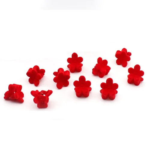Vista 4 de 30 pinzas de terciopelo rojo para el cabello, con forma de corazón, flor, flequillo, pinzas pequeñas para el cabello, pinzas de plástico
