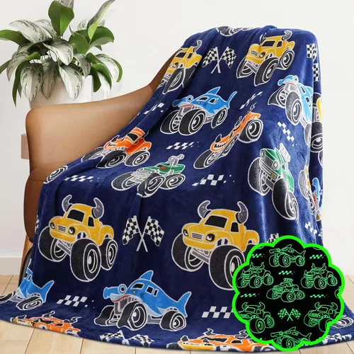 Vista 11 de Manta de vaca para niños de 40 x 50 pulgadas, ropa de cama de forro polar ultrasuave para niños y niñas, manta ligera para cochecito de bebé, bonita