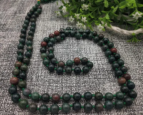 Vista 8 de Japa Mala - Collar de 108 cuentas de oración y pulsera Mala para meditación, Gema