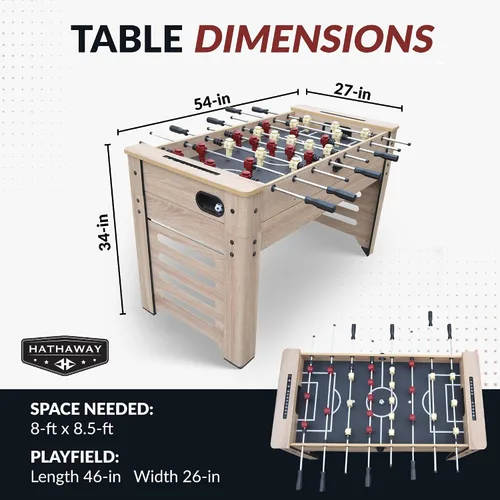 Vista 2 de Hathaway Madison - Mesa multijuego 6 en 1 de 54 pulgadas, ideal para salas de juegos familiares, incluye billar, futbolín, hockey deslizante, tenis