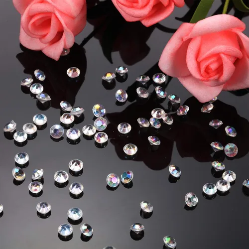 Vista 4 de 10000 cristales transparentes de mesa de boda para centro de mesa Confetti, diamantes de imitación acrílicos, diamantes de imitación