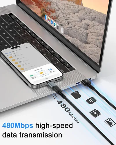 Vista 2 de Adaptador USB C a Lightning, paquete de 4, carga rápida y sincronización de datos, convertidor USB-C hembra a Lightning macho para iPhone 14 13 12