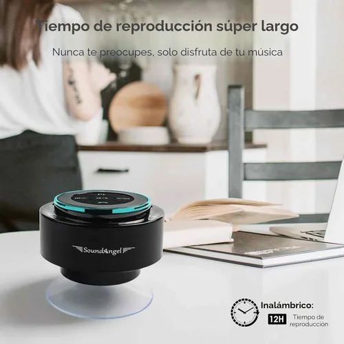 Vista 3 de XLEADER, Altavoz de ducha profesional actualizado, altavoz Bluetooth impermeable IPX7 certificado, con ventosa, cordón de silicona, sonido