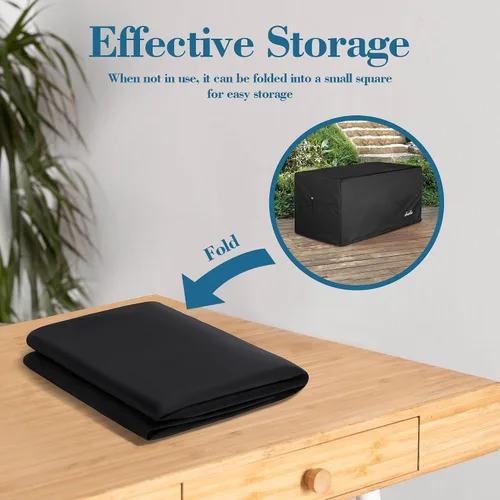 Vista 4 de Cubierta para Caja de Cubierta - Poliéster Oxford 600D Extra Resistente, Cubierta para Caja de Cubierta 100% Impermeable 52" L x 26.7" A x 26.7" Al