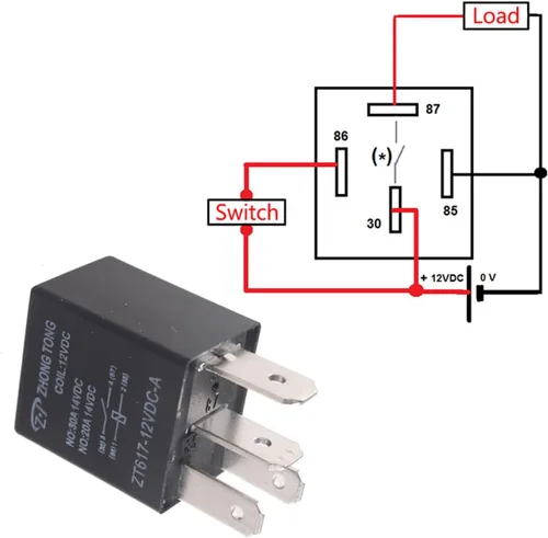 Vista 3 de Enchufe para relé de auto, de E Support™, de 12 V, 30 A, 40 A, 60A, 80A SPST y SPDT