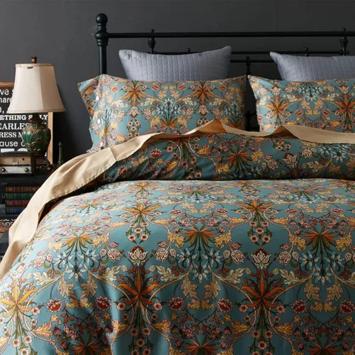Vista 8 de Ikawaapurry Juego de edredón floral tamaño Queen para cama Queen, juego de ropa de cama bohemio de granja, esponjoso, ligero, flores, plantas