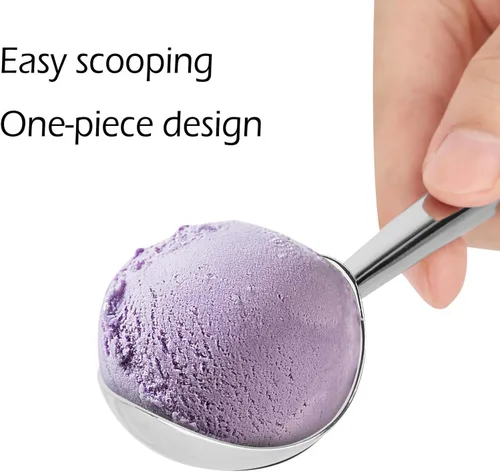 Vista 3 de Leden Cuchara de helado de metal resistente, cuchara de aluminio antiadherente para helado duro, apta para lavavajillas, multiusos