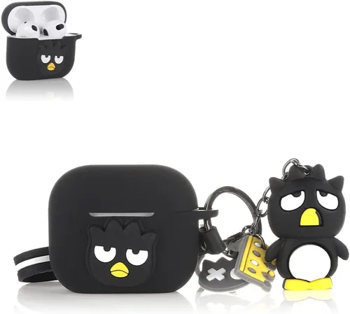 Vista 9 de Funda para AirPods de tercera generación con mosquetón de cordón para muñeca, bonita funda protectora de silicona a prueba de golpes con múltiples