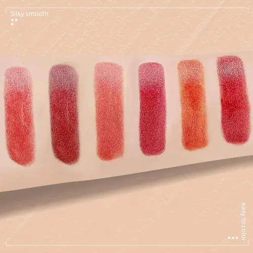 Vista 5 de Juego de 2 lápices de labios mate, a prueba de agua, acabado terciopelo de larga duración, humectante, para labios, doble color, brillo de labios