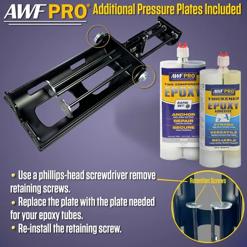 Vista 7 de AWF PRO Pistola epoxi de doble cartucho Para cartuchos duales de 13.5 fl oz, 15.2 fl oz, 20.3 fl oz, 22 fl oz (1:1 y 2:1) de doble cartucho