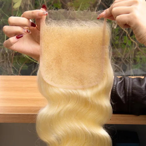Vista 8 de KRN 5x5 HD Cierre de encaje, 0.1mm Ultra-delgado Invisible Cierre de encaje HD Pequeño Nudo Único Pre-arrancado con Cabello de Bebé 12A Grado