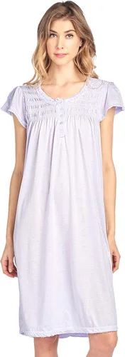 Vista 20 de Casual Nights Camisón de manga larga para mujer, diseño floral. Azul