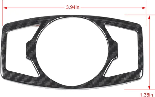 Vista 2 de RT-TCZ Cubierta del botón del interruptor de los faros para Ford F150 y Mustang 2015-2022 (grano de fibra de carbono)