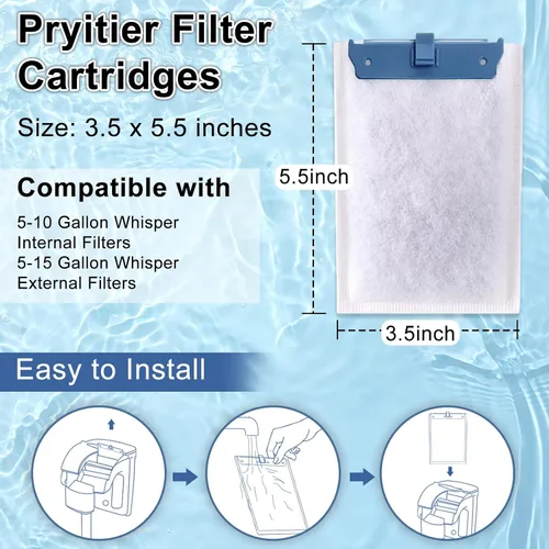 Vista 2 de Pryitier Paquete de 10 cartuchos de filtro compatibles con filtros Whisper Bio-Bag 10i/IQ10/PF10, cartuchos de filtro de repuesto medianos