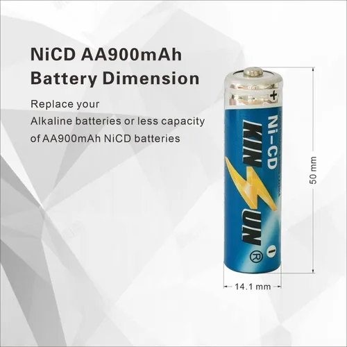 Vista 5 de KINSUN paquete de 8 unidades, baterías recargables, 1,2V Ni-Cd AA 900mAh para luces externas de jardín solar