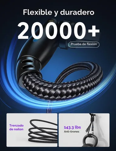 Vista 6 de Cable de carga magnético de rotación 540 de 100 W, 3.3 pies/6 pies, paquete de 2 unidades, cable USB C a USB C, cable de carga magnética, cable