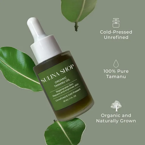 Vista 3 de Aceite de tamanu orgánico para la piel, 100% puro, prensado en frío, sin refinar, libre de crueldad, hidratante, hidratante para el cuidado
