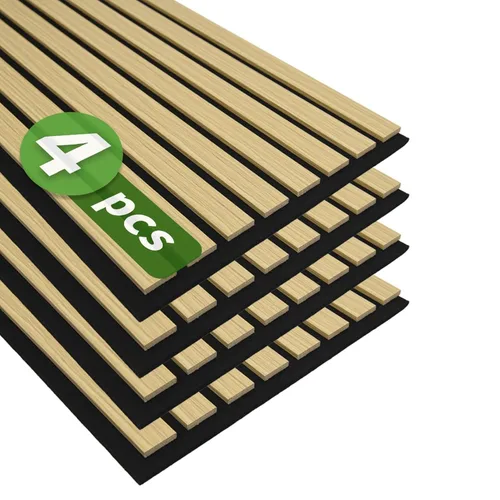Vista 17 de Art3d Panel de pared con diseño de listones de madera acústica de 47 x 23.6 Castaño
