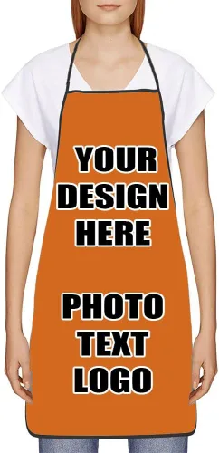 Vista 29 de Delantales personalizados con diseño de imagen de texto fotográfico para adultos, hombres, mujeres, parrilla, cocina, 40