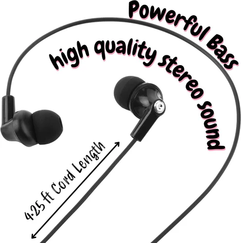 Vista 4 de Mr. Pen - Ear Bud con micrófono para escuela, 4.25 pies, conector de 0.138 in Wired Earphones, Earbuds, in Ear Headphones, Earbuds Wired with