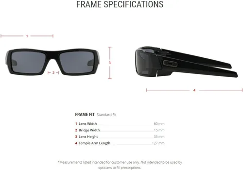 Vista 7 de Oakley UniSex Gascan Pulido Negro Marco Gris Lente 03-471 2362in