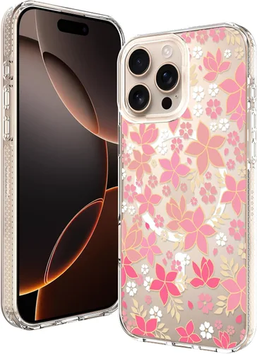 Vista 13 de OOK Magnetic for iPhone 17 Case Clear Pretty Flower Girls Women [Not Yellowing][Screen Protector] [ MagSafe Compatible] with Full Camera Lens