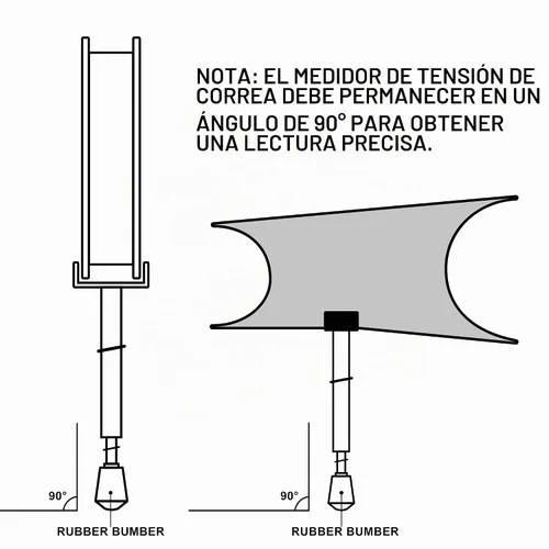 Vista 5 de Hromee Especificación del medidor de tensión de correa de 10 libras con almohadilla en forma de L, herramienta de ajuste de calibre de correa