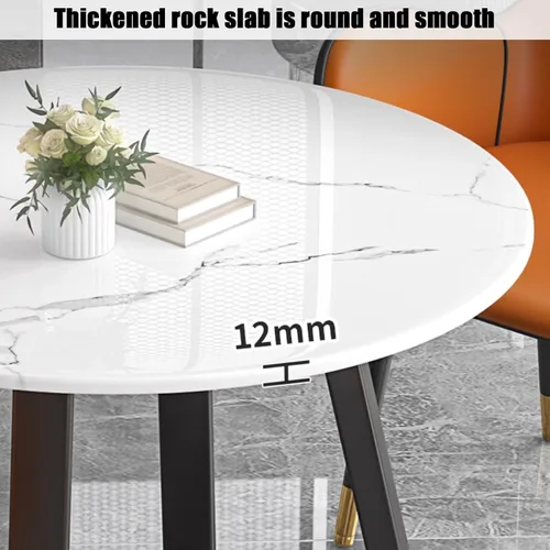 Vista 3 de YVYKFZD 5 Piece Kitchen Dining Table Set, Office Reception Room Club Table and Chair Set, Small Round Conference Table, Simple Coffee Table