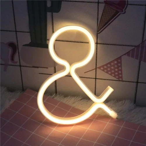 Vista 77 de Ulalaza Letrero de luz LED en blanco y negro, 2 letras AA alimentadas por batería para boda, fiesta de cumpleaños, lámpara de Navidad, luz nocturna