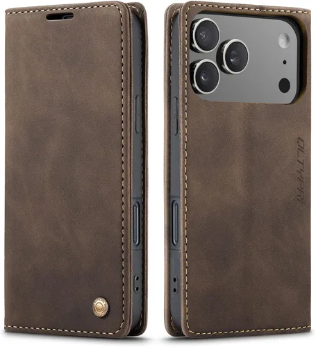 Vista 74 de QLTYPRI Para iPhone Air Case Wallet Con Tarjetero, Vintage PU Cuero Kickstand Cierre Magnético A Prueba De Golpes Folio Libro Funda Para IPhone 17