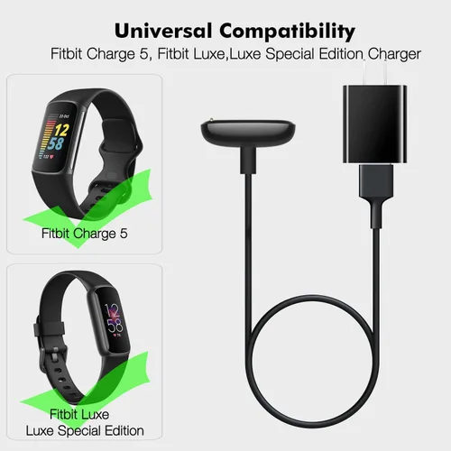 Vista 3 de Cargador de reloj para Fitbit Charge 6/Charge 5, cable de carga Fitbit Luxe de repuesto, Fitbit Luxe Edición Especial Smartwatch Base de carga