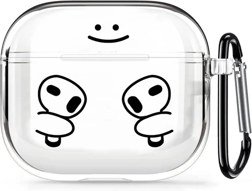 Vista 12 de Funda transparente para AirPods de 2ª generación de 1ª generación, diseño de gatito kawaii para mujeres, hombres y niños, funda de carga de TPU