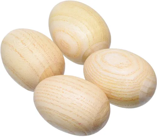 Vista 5 de Instrumento de percusión musical para coctelera de huevos de madera natural, 2 piezas