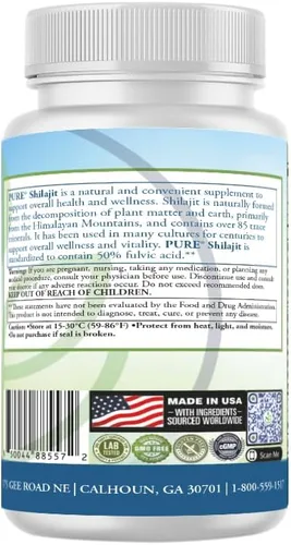 Vista 4 de PURE Shilajit Cápsulas 600 mg Extracto