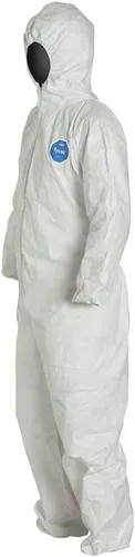 Vista 3 de DuPont Tyvek 400 TY127S - Overol protector desechable con capucha y puño elástico, color blanco