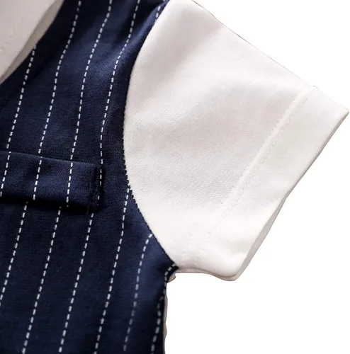 Vista 8 de Yierying - Mono de manga corta para niños y niñas, de algodón, para verano, 2 piezas, mameluco, ropa de bebé