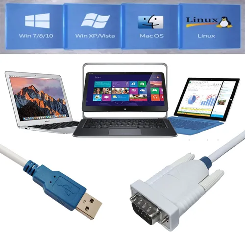 Vista 7 de Cable adaptador USB a RS232 UT232R-500 con chip FT232R USB a DB9 Serial Cable para Windows 11,10, 8, 7, Vista, XP, Linux y Mac OS (5M)