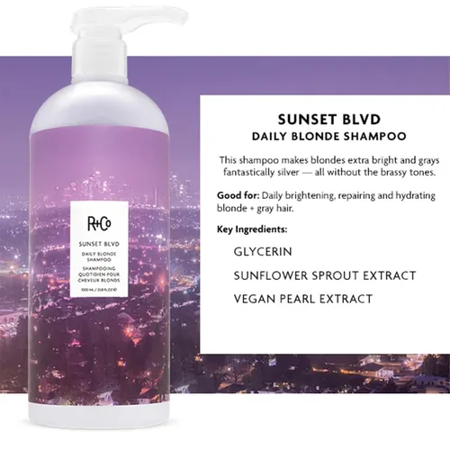 Vista 3 de R+Co Sunset Blvd Daily Blonde Champú y acondicionador Duo 33.8 Floz