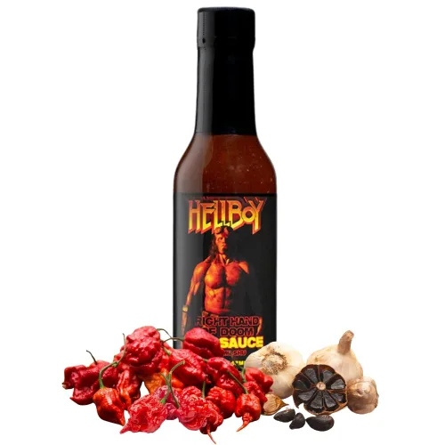 Vista 10 de Hellfire Hot Sauce Paquete de regalo: paquete variado de salsa picante gourmet con 4 sabores aterradores para fiestas o regalos