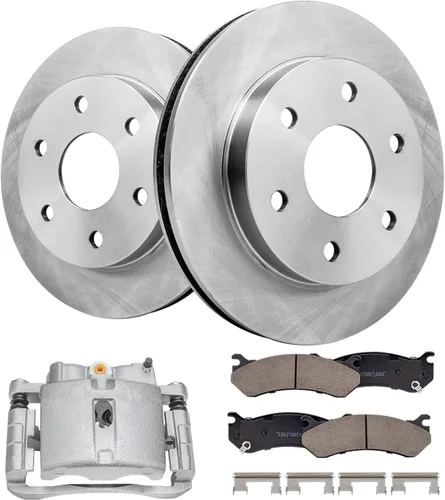 Vista 99 de Detroit Axle - Rotores de freno para Nissan NV2500 NV3500 NV1500 NV1500 2012-2021, repuesto de rotores de freno de disco: rotor delantero de 14.17
