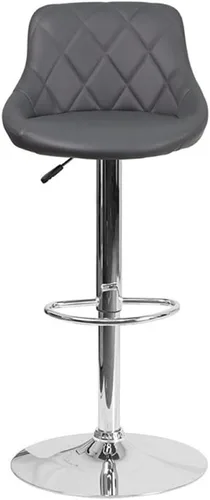 Vista 4 de Pemberly Row Taburete de bar acolchado ajustable en gris