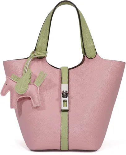 Vista 11 de Bolso de mano para mujer, de piel vegana, bolso de mano con asa superior, bolso de hombro con bolso pequeño desmontable