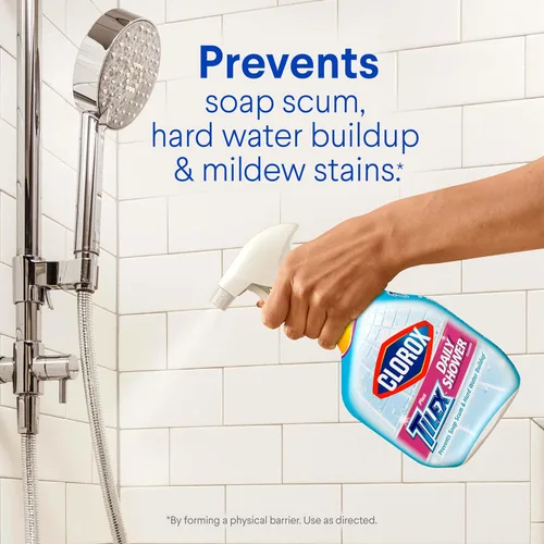 Vista 2 de Clorox Limpiador diario de ducha Plus Tilex, 32 onzas líquidas