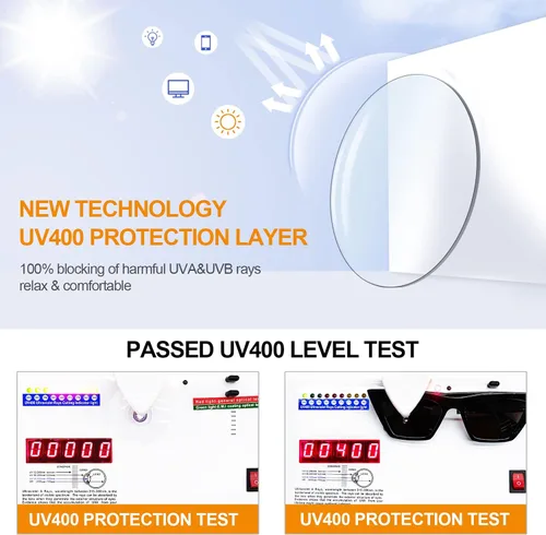 Vista 2 de Gafas de sol de lectura de gran tamaño para mujer, con protección UV completa de ojo de gato, 1.0, 1.25, 1.5, 1.75 a 4.0