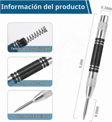 Vista 3 de 2 perforadores centrales automáticos de alta resistencia, perforador de agujero central de acero de alta calidad de 5 pulgadas, herramienta