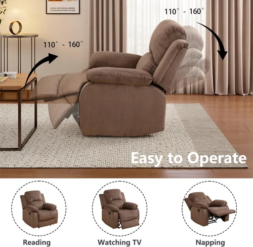 Vista 3 de Juego de sofá reclinable manual, juego de sofá reclinable de microfibra, moderno juego de muebles de sala de estar, sillón reclinable para sala